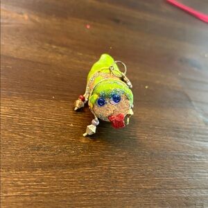 Screen Bug.  Vibrant Green and Red Art Sculpture